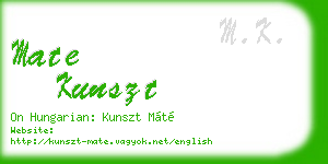 mate kunszt business card