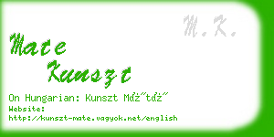 mate kunszt business card